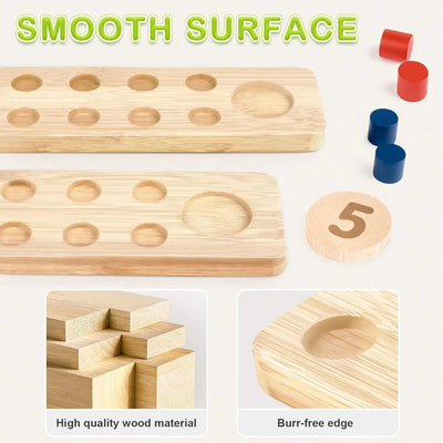Fidtoy Juguete de Matemáticas de Madera para Niños Pequeños, Set de Aprendizaje de Conteo, Suma y Resta con Clavijas y Números