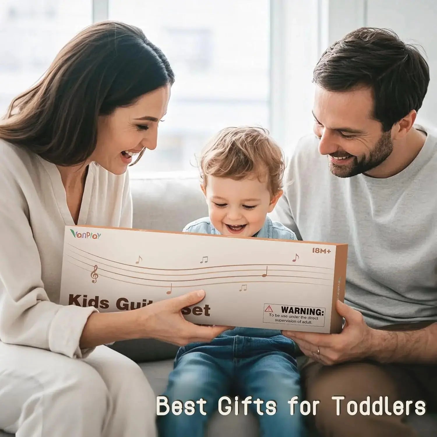 Fidtoy Juego de instrumentos musicales de 7 piezas para niños pequeños Ukelele Juguetes de aprendizaje de ritmo para niños
