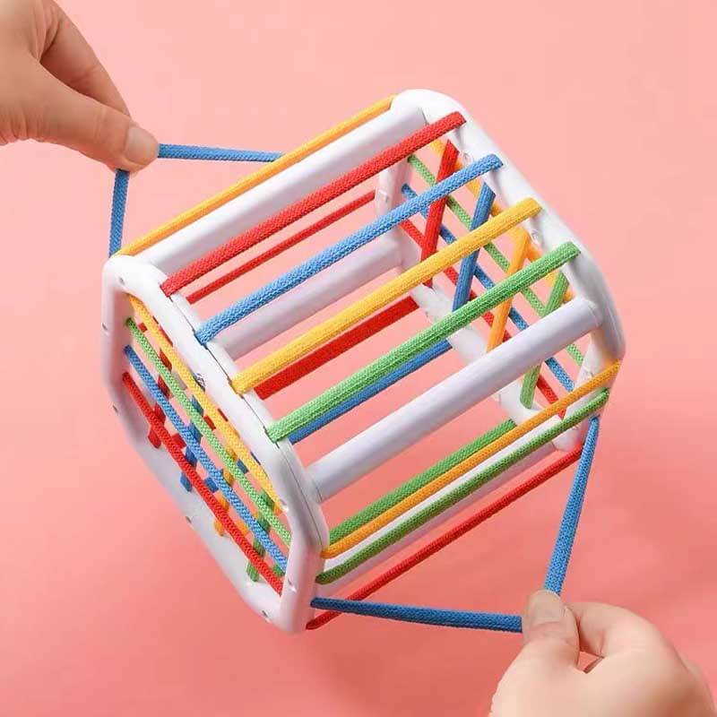 Fidtoy Baby Shape Sorter Cube Toy Montessori Sensory Sorting Box for Toddlers Fine Motor Skills Learning Toy Early Development Travel Quiet Toy Gift