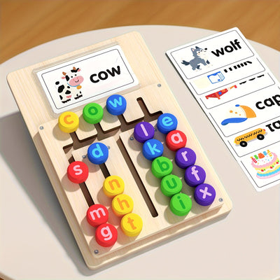 Tablero de aprendizaje del alfabeto Fidtoy para niños pequeños, juguete interactivo para deletrear letras y palabras