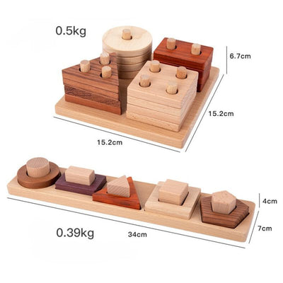 Juego de Juguetes Educativos de Madera Natural Premium