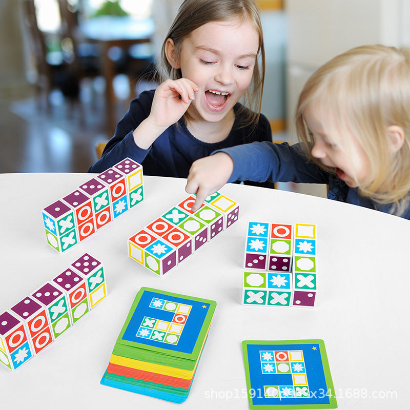 Fidtoy Jeu de société puzzle pour enfants, jeu de blocs à associer pour le développement du cerveau, jeu familial pour les 3 ans et plus, jouet d'entraînement à la pensée logique