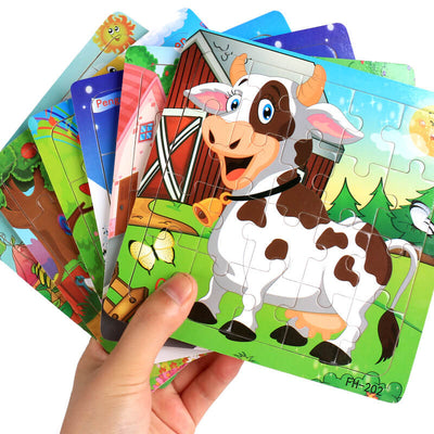 Fidtoy Puzzle en bois de dessin animé 20 pièces, jouet éducatif pour enfants