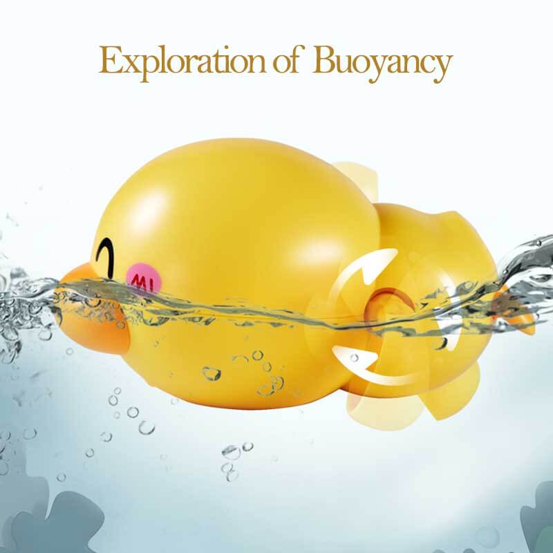 Fidtoy Juguetes de Baño de Patos de Cuerda – Paquete de 3 para la Diversión del Baño de Niños Pequeños