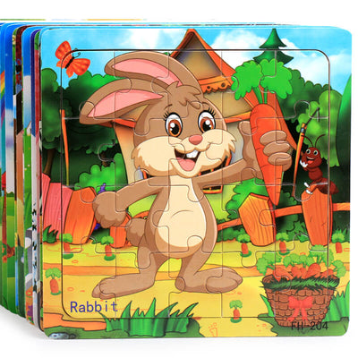 Fidtoy Puzzle en bois de dessin animé 20 pièces, jouet éducatif pour enfants