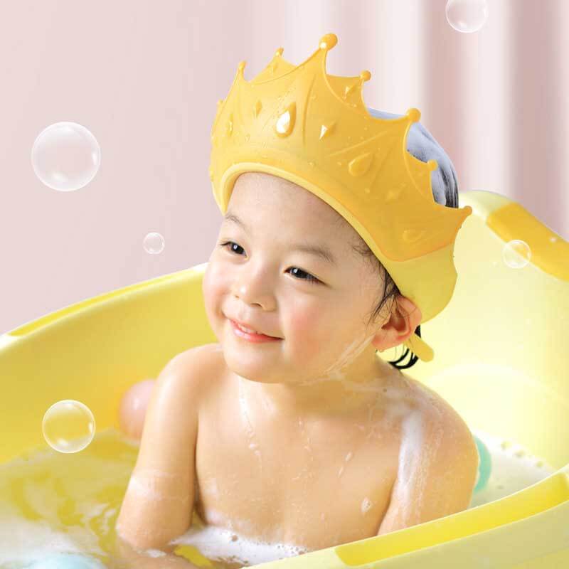 Fidtoy Bonnet de Douche pour Bébé – Visière Couronne Réglable pour la Protection des Yeux et des Oreilles, Plaisir du Bain et de la Nage