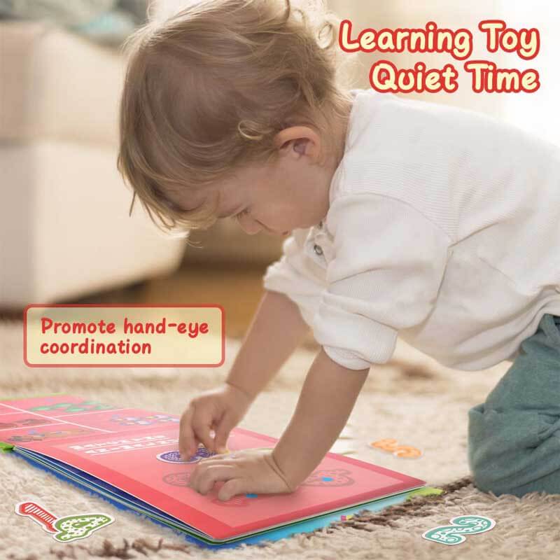 Fidtoy Montessori Quiet Book for Toddlers | Interactive Educational Activity Book for Learning Numbers, Animals, Vegetables & Traffic
