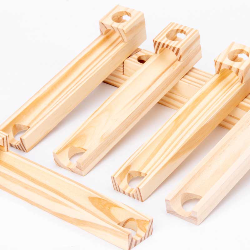 Fidtoy Wooden Marble Run Toy for Toddlers | STEM Building Blocks for Fine Motor Skills & Logical Thinking