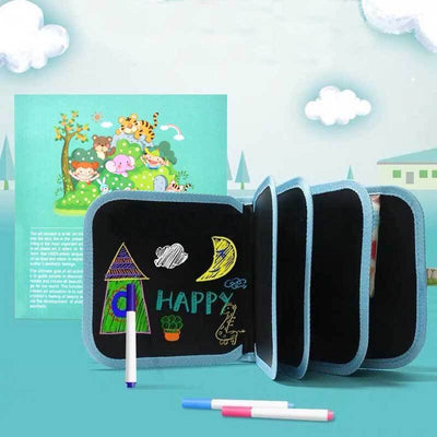 Livre de coloriage réutilisable Fidtoy, jouet de dessin sans dégâts pour enfants