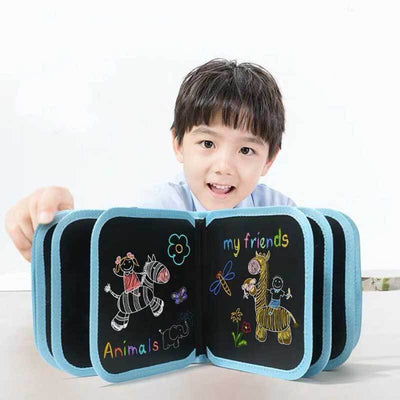 Livre de coloriage réutilisable Fidtoy, jouet de dessin sans dégâts pour enfants