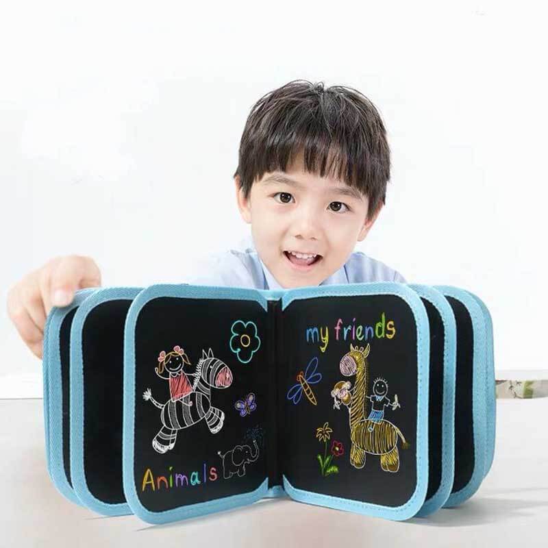 Livre de coloriage réutilisable Fidtoy, jouet de dessin sans dégâts pour enfants