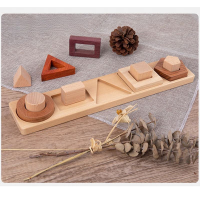 Juego de Juguetes Educativos de Madera Natural Premium