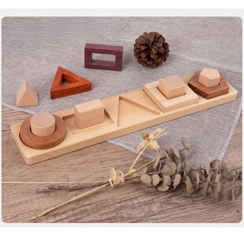 Juego de Juguetes Educativos de Madera Natural Premium