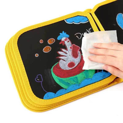 Livre de coloriage réutilisable Fidtoy, jouet de dessin sans dégâts pour enfants