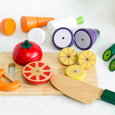 Fidtoy Set de jeu en bois pour enfants, jouet de cuisine pour tout-petits, jouet de découpe de fruits, jouet d'apprentissage Montessori pour les enfants de 1, 2, 3 ans, jeu à la maison.