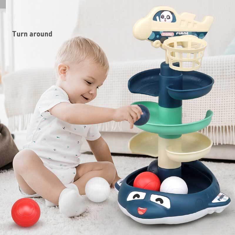 Fidtoy Ball Drop Toy for Toddlers 1–6 Years Toss Game Track Learning Toy with Sound Light Educational Indoor Play