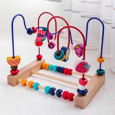 Labyrinthe de perles Fidtoy Hérisson pour tout-petits 1-4 ans – Jouet en bois à enfiler pour la motricité fine et l'apprentissage précoce