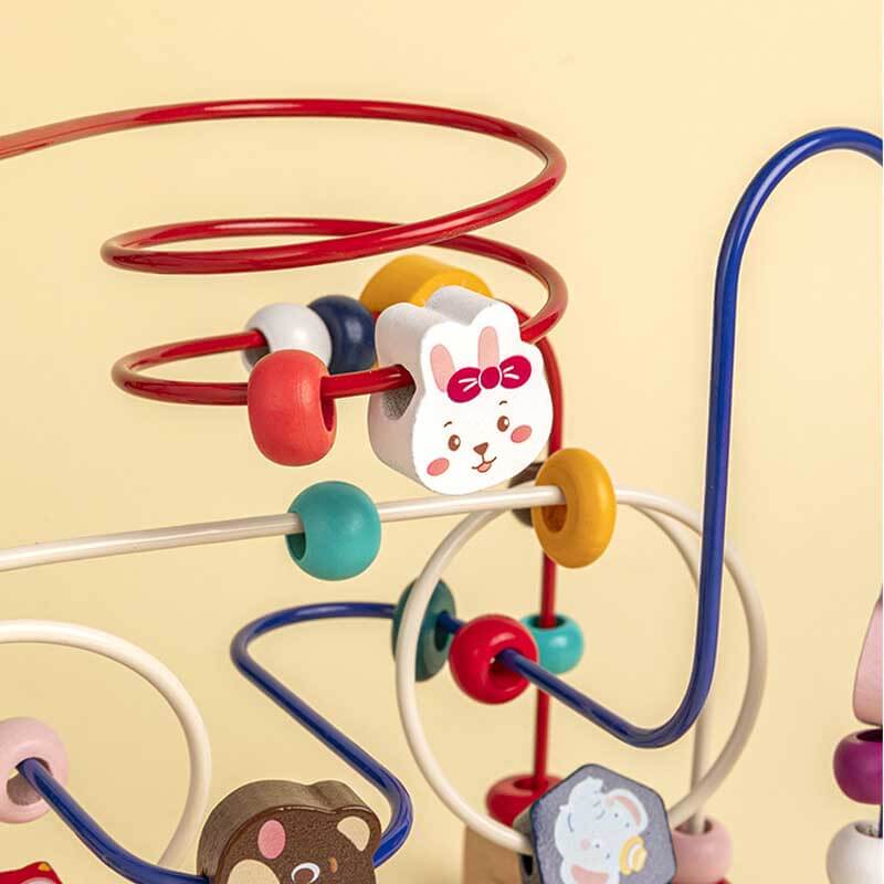 Labyrinthe de perles Fidtoy Hérisson pour tout-petits 1-4 ans – Jouet en bois à enfiler pour la motricité fine et l'apprentissage précoce