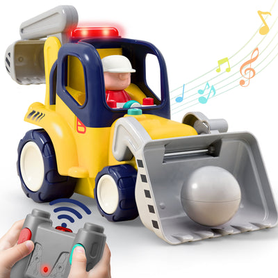 Fidtoy Camion de chantier télécommandé avec lumières et sons pour les tout-petits