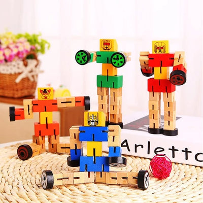 DIY Wooden Robot Transformation Twisting Blocks - 715