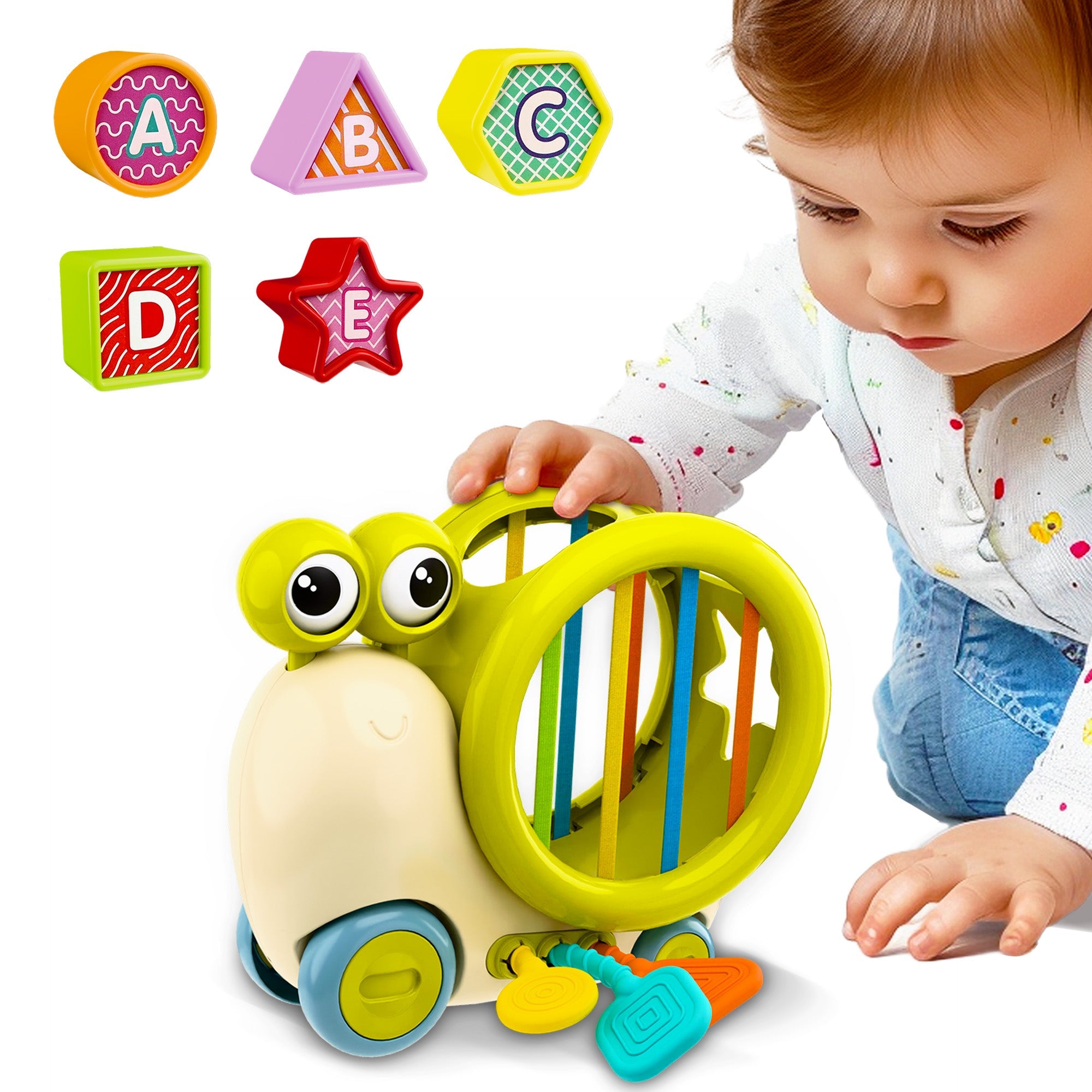 Fidtoy Jouet à Trier en Forme d'Escargot pour Bébés et Tout-Petits