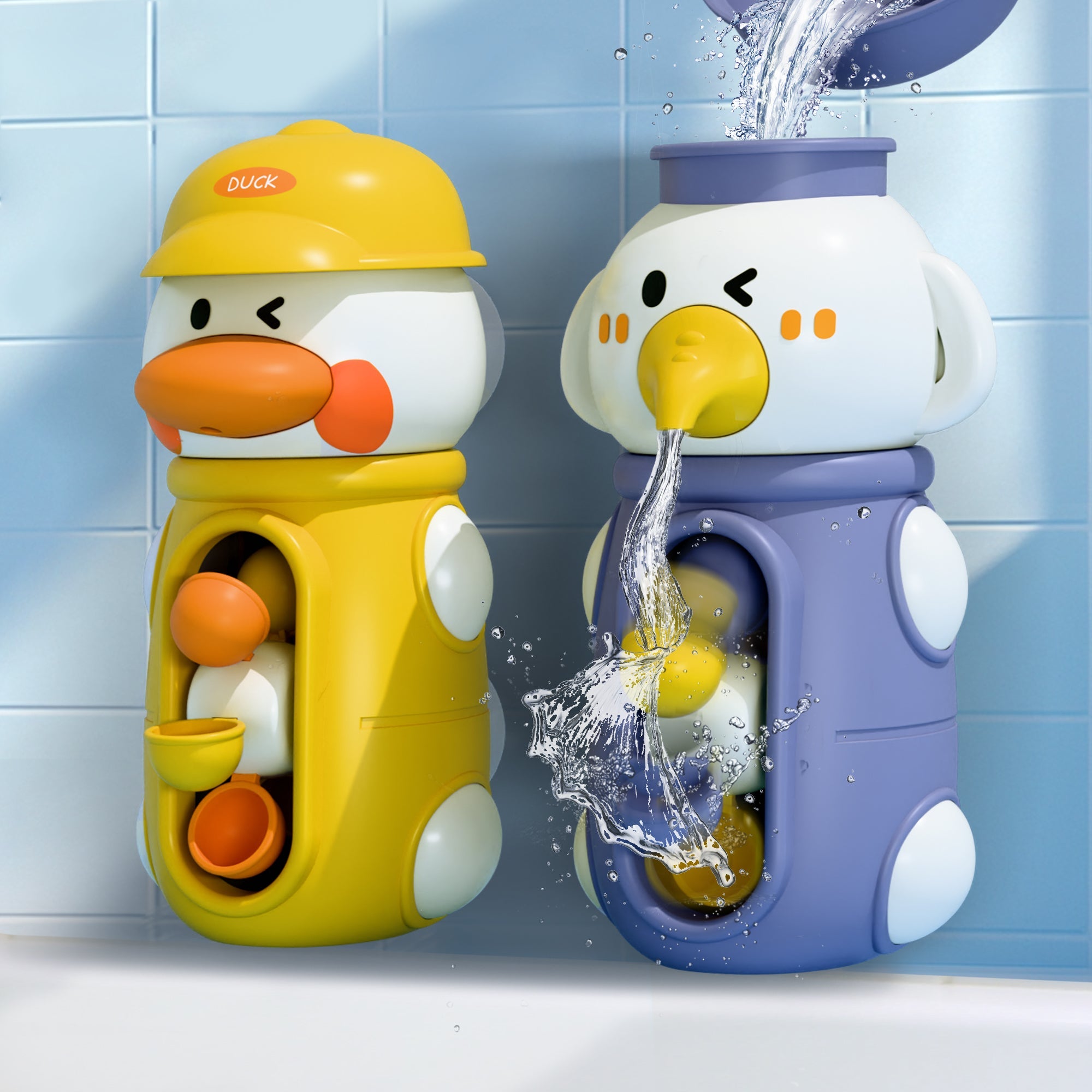 Juego de juguetes de baño Fidtoy Duck con girador de agua