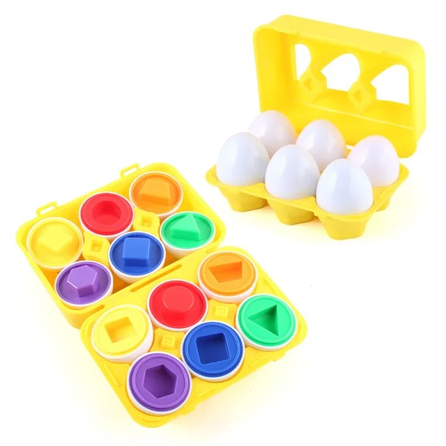 Huevos a juego: Reconocimiento de color y formas, 6 piezas - F24