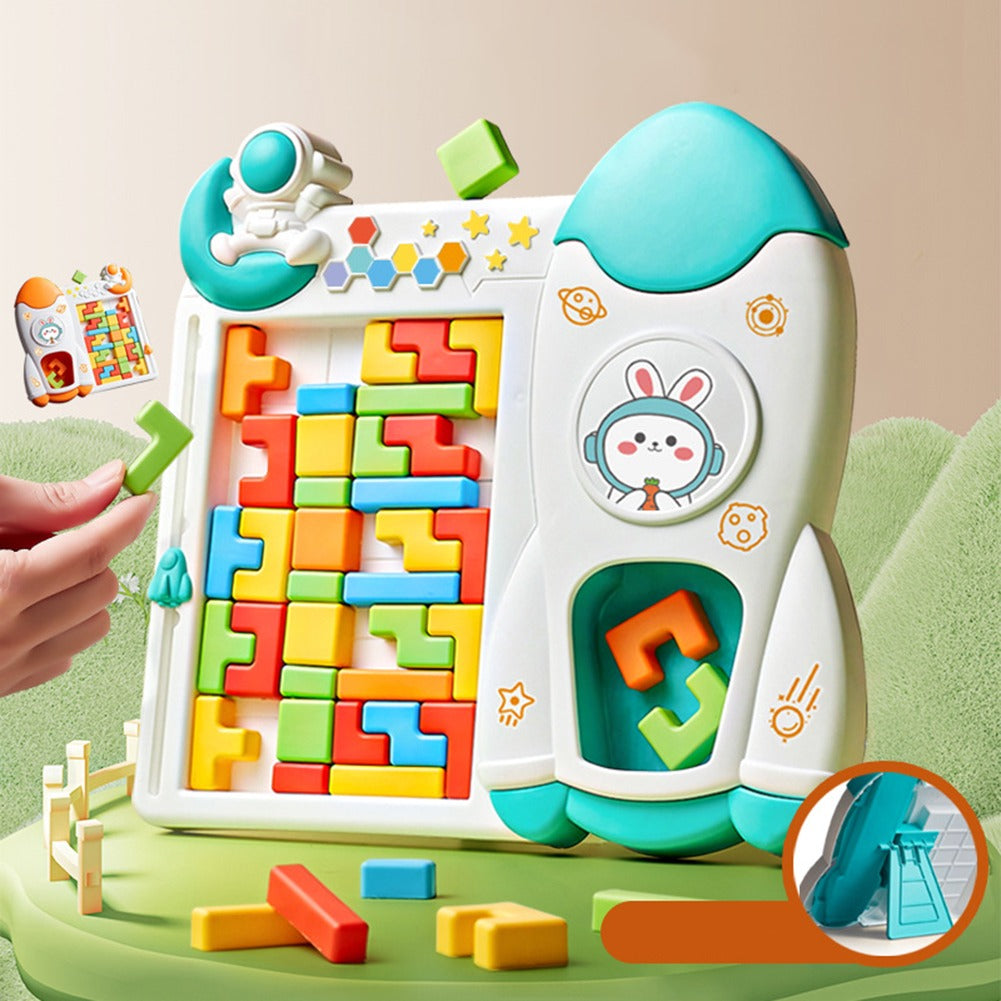 Jeu de défis de blocs de table Tetris Fusée spatiale - 052