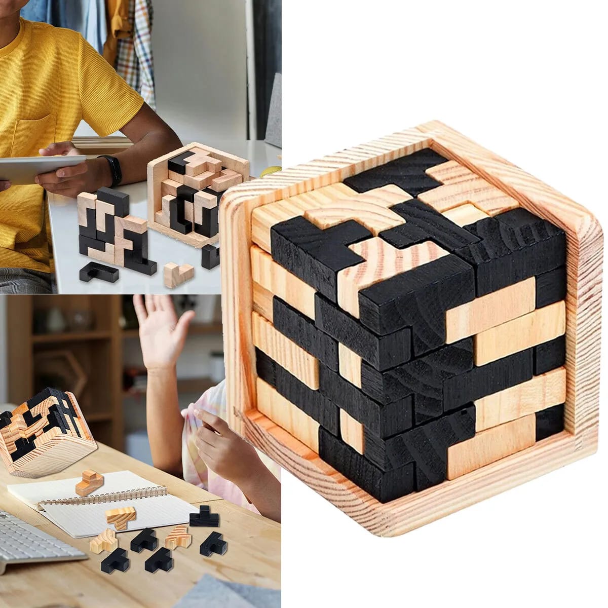 Cubo de madera rompecabezas de IQ - 689
