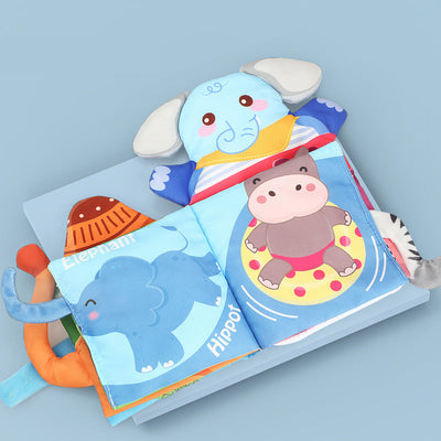 Fidtoy Prairie Animals Hand Puppet Cloth Book for Babies Soft Sensory Early Reading Book Toddler Touch Learning Toy
