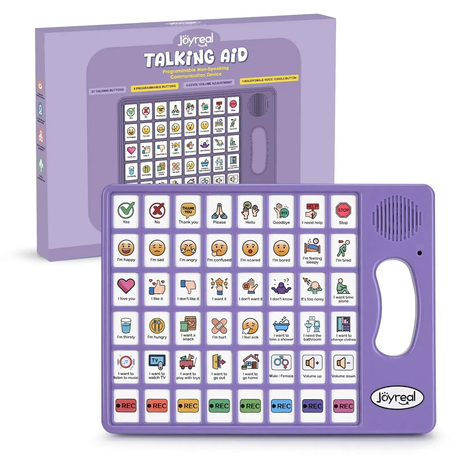 Dispositif de communication AAC Fidtoy pour l'autisme - Aide vocale bilingue pour les tout-petits
