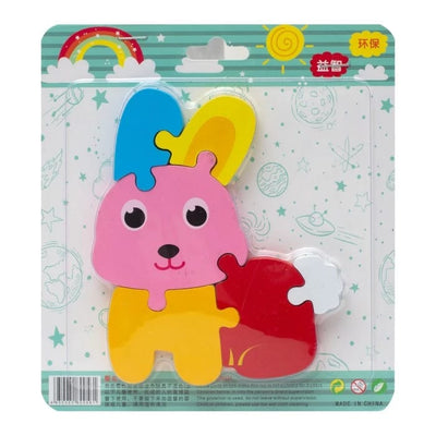 Fidtoy 3D Cute Learning Animal Jigsaw Puzzle - Random Design, Wooden Animal Puzzle for Toddlers, Preschool Spatial Skills and Early Learning Toy Ages 2-6