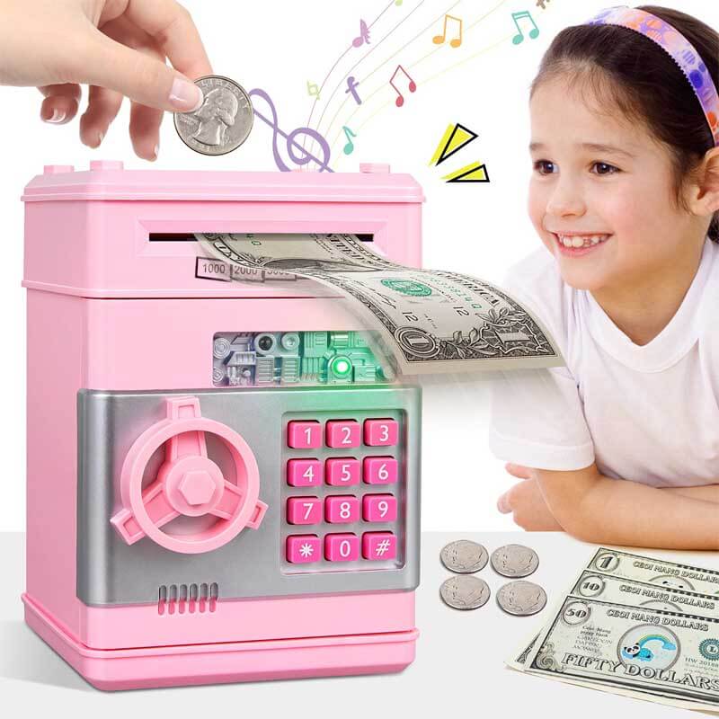 Fidtoy Linda Hucha para Niñas | Mini Cajero Automático Educativo para que los Niños Aprendan a Ahorrar en Casa