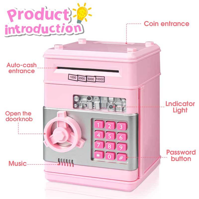 Fidtoy Linda Hucha para Niñas | Mini Cajero Automático Educativo para que los Niños Aprendan a Ahorrar en Casa