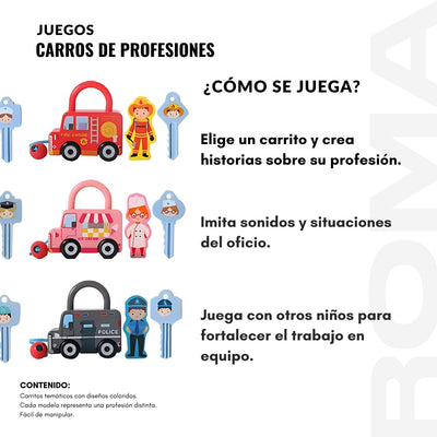VOITURES DIDACTIQUES DES MÉTIERS - JEU ÉDUCATIF