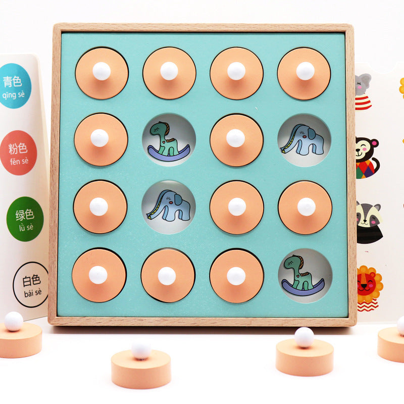 Juego de Ajedrez de Memoria de Madera - Rompecabezas Educativo 3D para Niños y Familia