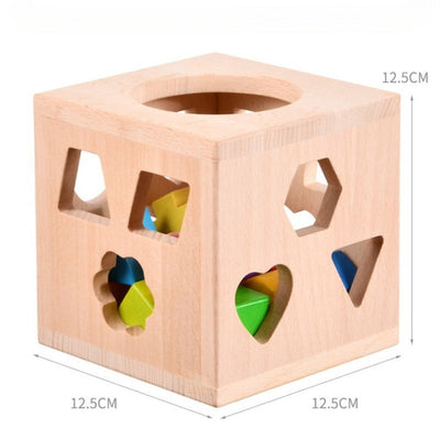 Caja clasificadora de formas Montessori con 12 bloques geométricos