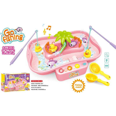 Juego de pesca electrónico Fidtoy para niños pequeños | Juguete acuático de baño y piscina con patos y música