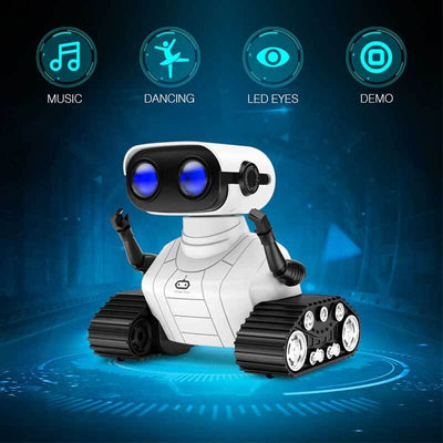 Fidtoy Robot Télécommandé pour Enfants avec Yeux LED Musique Voix Robot Dansant Interactif Jouet Éducatif Rechargeable