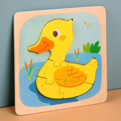 MiniMind™ Juego de rompecabezas de madera gruesa - Juguetes de aprendizaje Montessori para niños pequeños