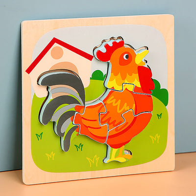 MiniMind™ Juego de rompecabezas de madera gruesa - Juguetes de aprendizaje Montessori para niños pequeños