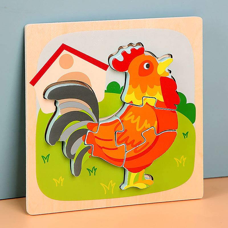 MiniMind™ Juego de rompecabezas de madera gruesa - Juguetes de aprendizaje Montessori para niños pequeños