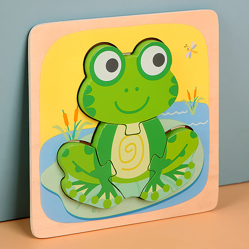 MiniMind™ Juego de rompecabezas de madera gruesa - Juguetes de aprendizaje Montessori para niños pequeños