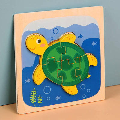 MiniMind™ Juego de rompecabezas de madera gruesa - Juguetes de aprendizaje Montessori para niños pequeños
