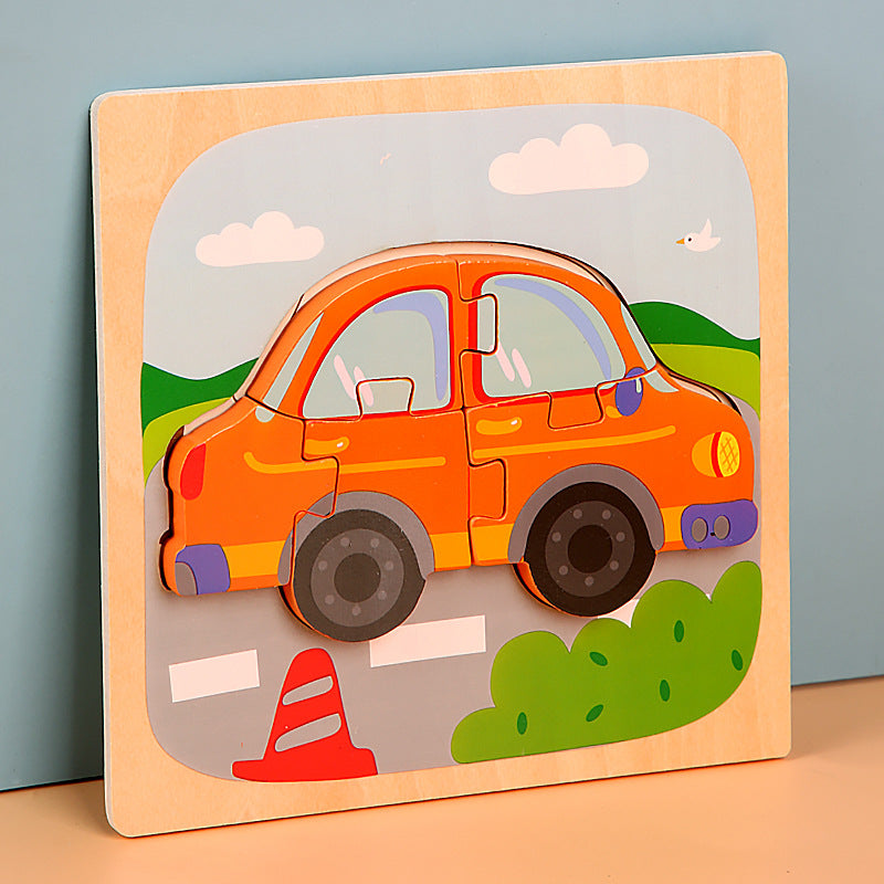 MiniMind™ Juego de rompecabezas de madera gruesa - Juguetes de aprendizaje Montessori para niños pequeños