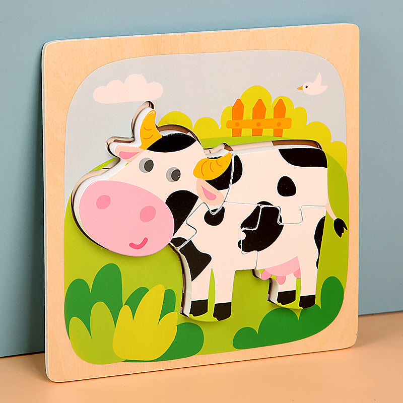 MiniMind™ Juego de rompecabezas de madera gruesa - Juguetes de aprendizaje Montessori para niños pequeños