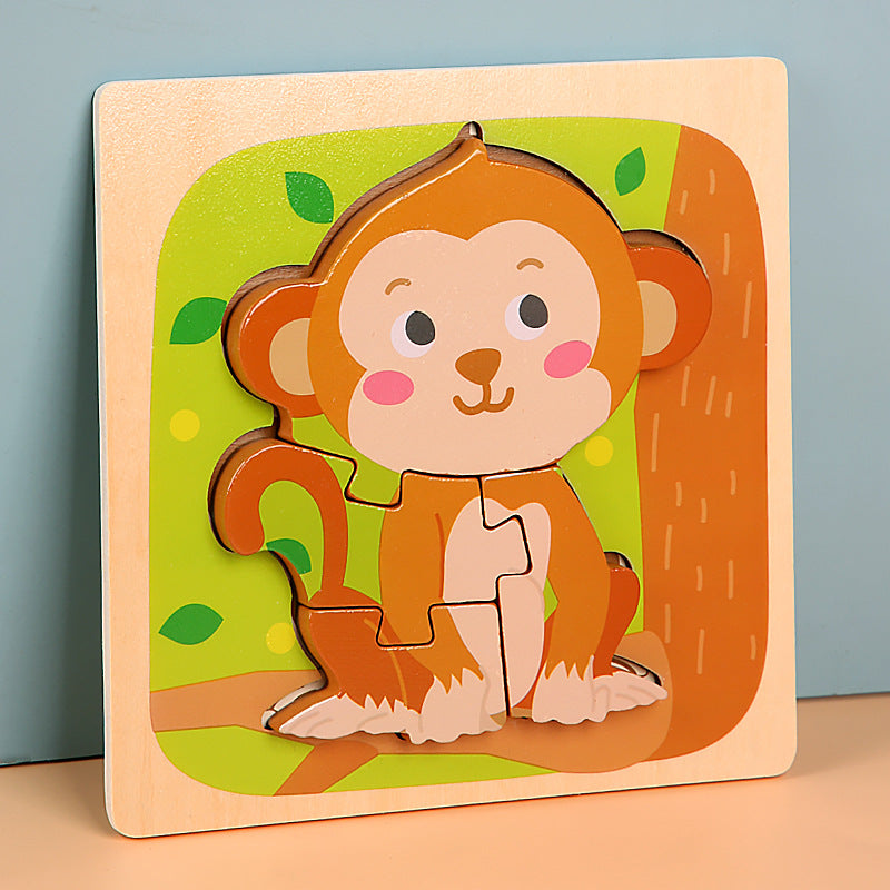 MiniMind™ Juego de rompecabezas de madera gruesa - Juguetes de aprendizaje Montessori para niños pequeños