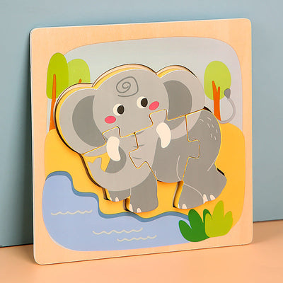 MiniMind™ Juego de rompecabezas de madera gruesa - Juguetes de aprendizaje Montessori para niños pequeños