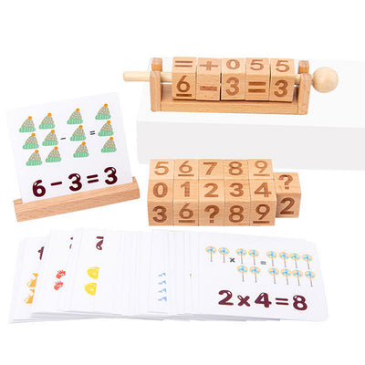 Juguetes de madera de matemáticas de emparejamiento de números / aprendizaje de pares de palabras Juguetes de madera de juego abierto