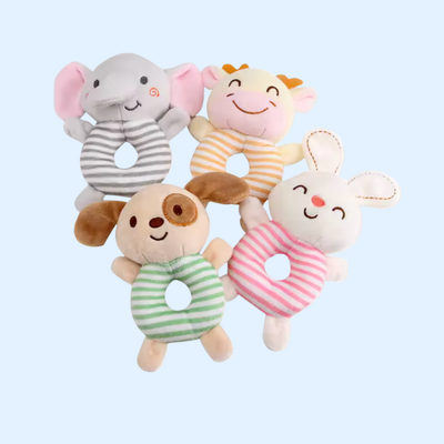 Fidtoy Snuggle & Shake Rattle Friend Plush Baby Toy for Newborn Sensory Play